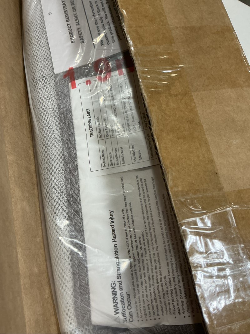 Condition photo showing New/Like New for updated king size bed rail for toddlers: 3-side protection bedrail with headbroad for king bed - extral tall adjustable child safety side railing guards for infants kids child(78.7x78.7x 74.8”) grey updated king bed 78.7x78.7x 74.8"