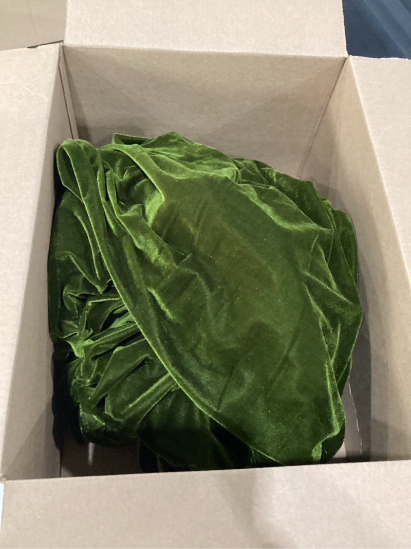 Condition photo showing As Is for glory season velvet sofa cover soft decorative luxurious solid exquisite ruffle trim,retro farmhouse vintage sofa slipcover couch cover for 2-3 cushion sofa for living room 1pc 88x134 inch 88"x134" olive green