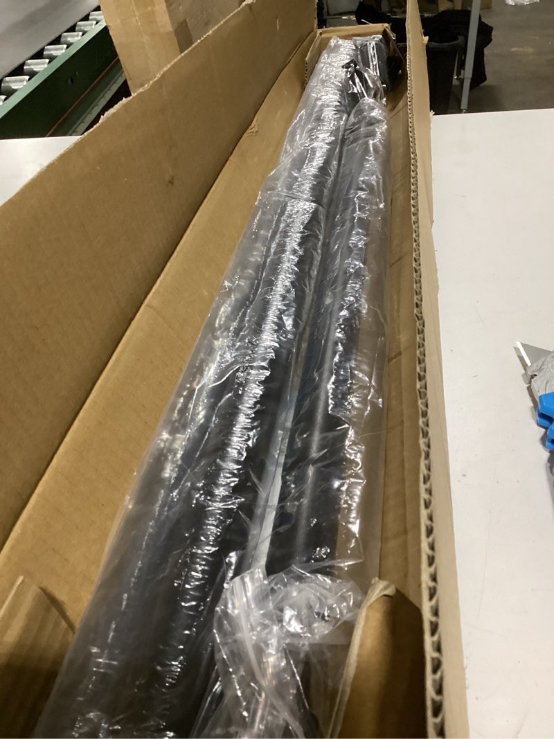 Condition photo showing Good Condition for Tension Shower Curtain Rod 51-126In(4.25-10.5Ft), Long Shower Curtain Rod No Drilling for Window or Bathroom Patio, Adjustable Spring Shower Rod, Easy to Install Never Rust Rod Diameter 1.26Inch-Black Black 51''-126''