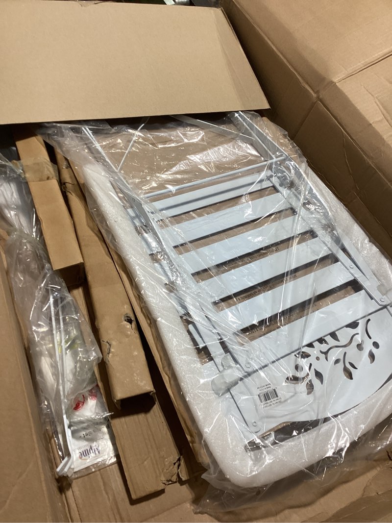 Alpine Corporation Indoor/Outdoor 3-Piece Bistro Set Folding Table and Chairs Patio Seating, White