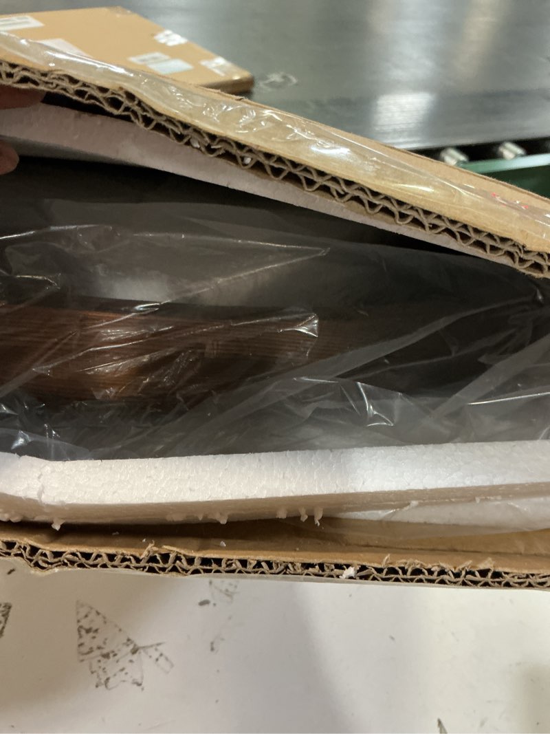 Condition photo showing Good Condition for Round Ottoman Tray for Coffee Table Living Room Wood Serving Tray Large Wooden 24 Inches Rustic Brown Rustic Brown 24"