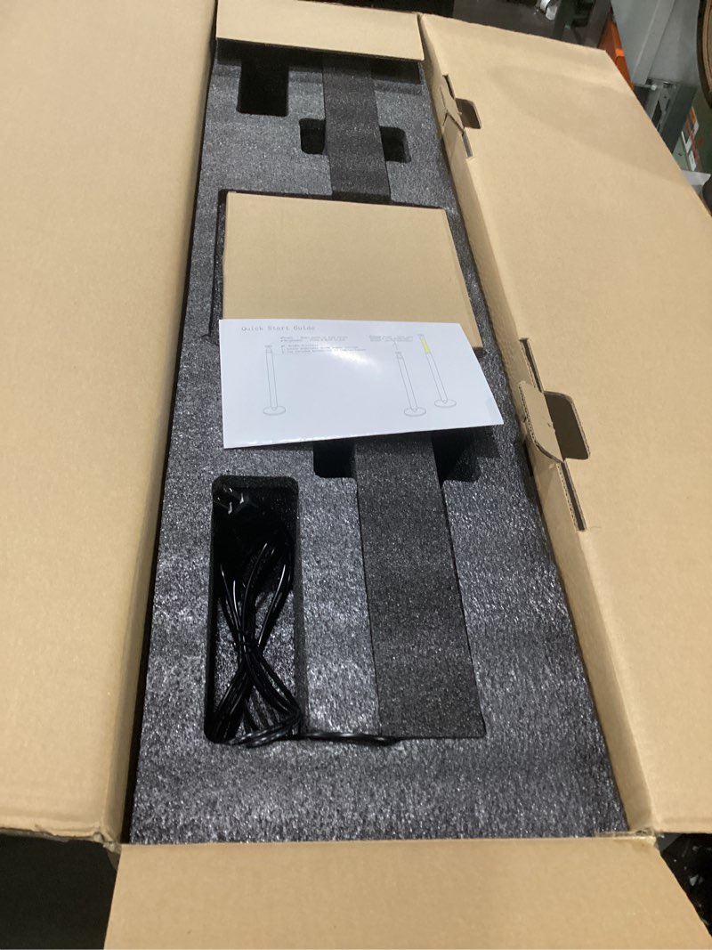 Condition photo showing As Is for adjustable floor lamp – metal body with slide tube design, smart led sensor, touch dimmer, height adjustable, modern ambient light for living room/bedroom/office