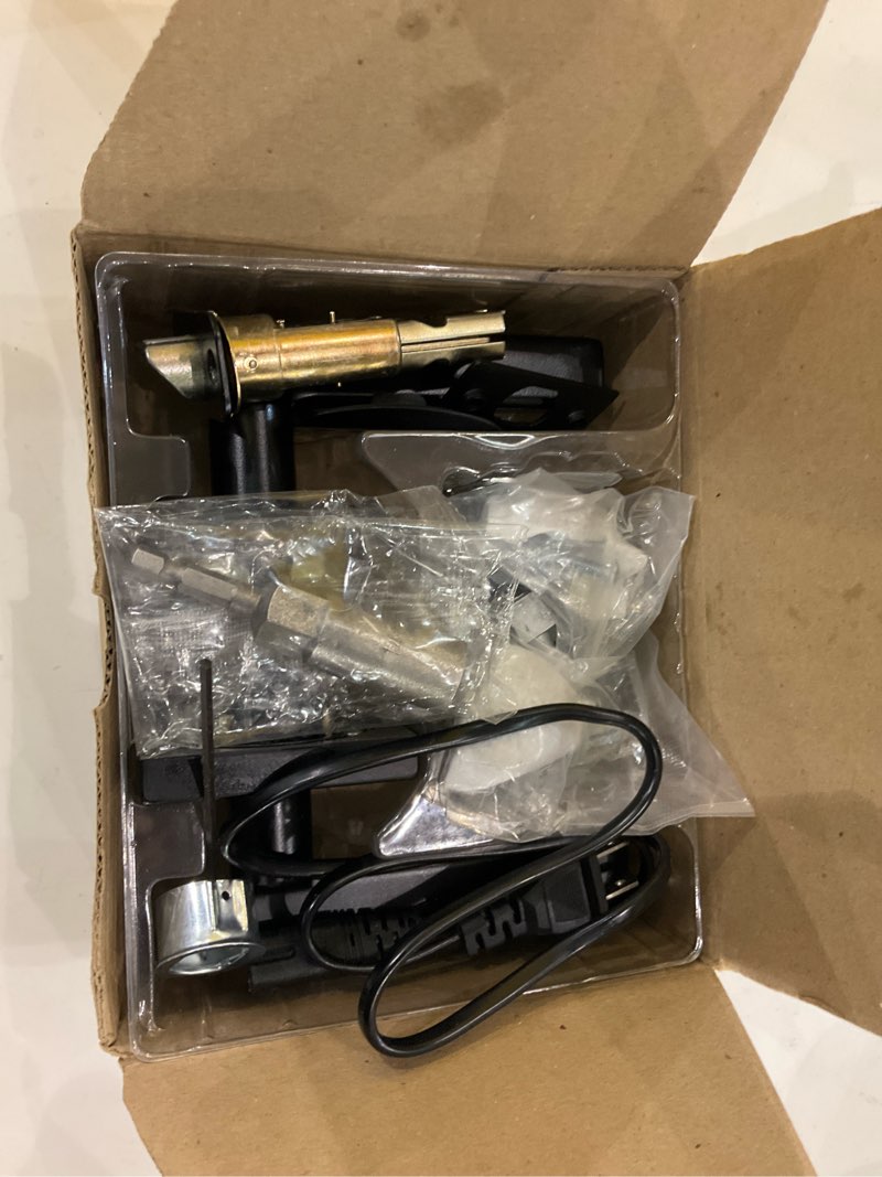 Condition photo showing New/Like New for Kwikset Halifax Interior Privacy Door Handle with Lock, Door Lever For Bathroom and Bedroom, Matte Black Reversible Keyless Push Button Lock Door Lever, with Microban Protection, Square Rose Matte Black 1 Pack Privacy