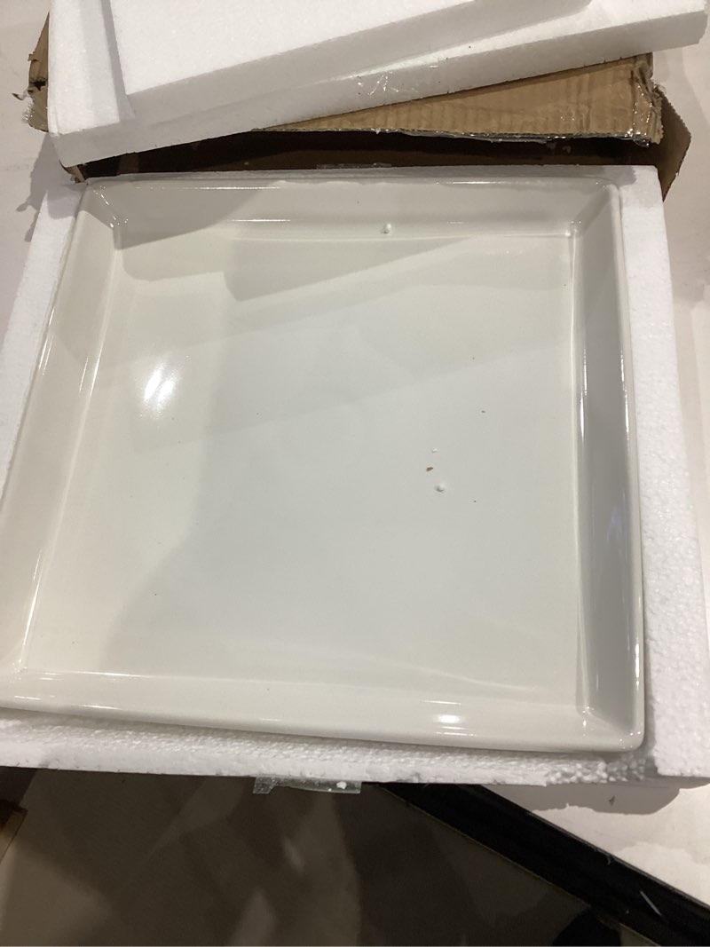Condition photo showing Good Condition for square plant saucer 12 inch 1 pack?plant trays for pots, white ceramic plant saucers for indoors outdoors, plant drip tray 4 6 8 10 12 14 inch 12"(1pack) white
