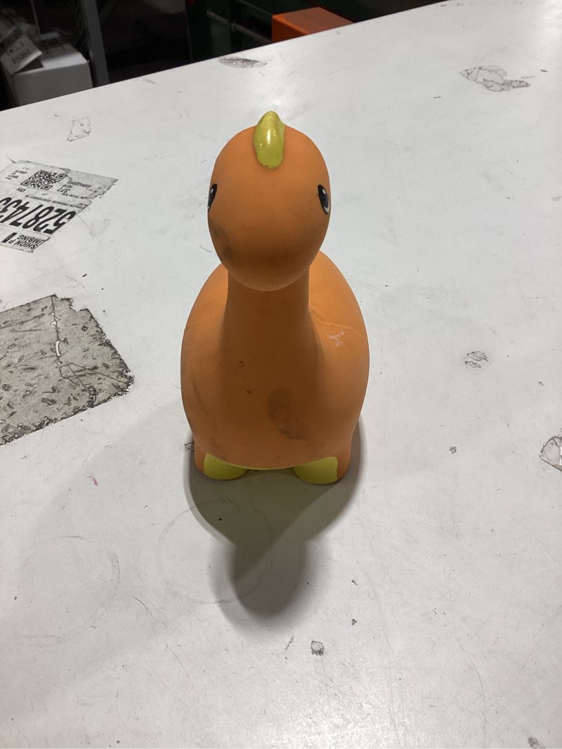 Condition photo showing As Is for heart & herd brachiosaurus dinosaur latex/vinyl chew dog toy
