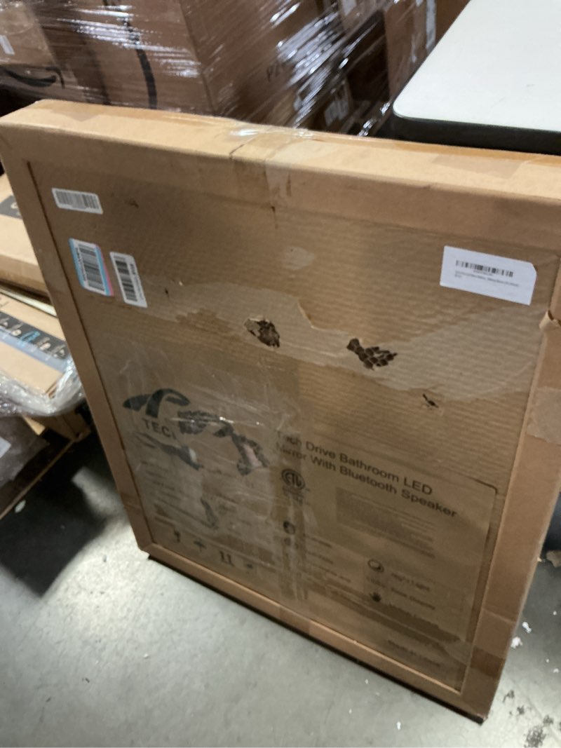 Condition photo showing New/Like New for Tech Drive Bathroom Mirror with led Lights, Bathroom Vanity Mirror 24x30inch with Bluetooth Speakers and Phone Call, Touch-Free Control for Lights Dimmable, Anti-Fog Wall Mounted Makeup Mirrors