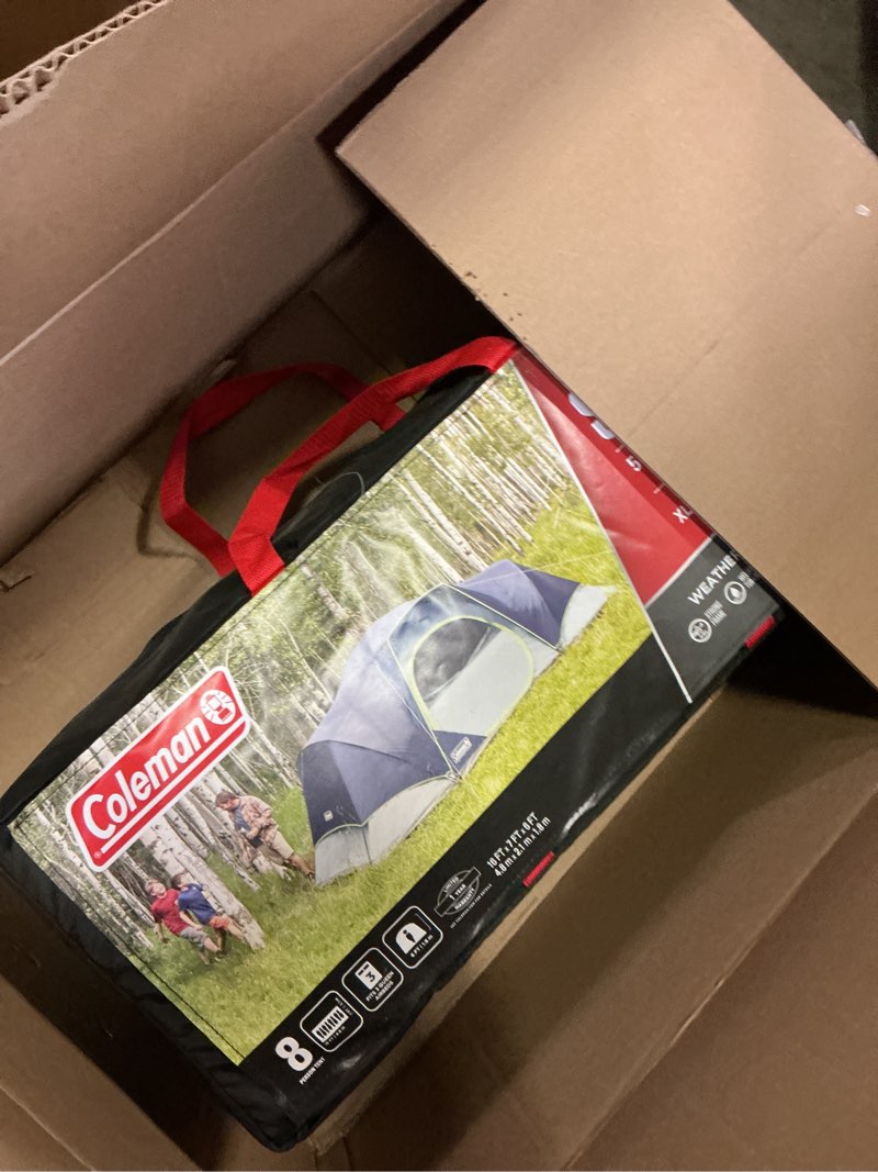 Condition photo showing Good Condition for Coleman Skydome XL Large Family Tent with 5 Minute Setup, Weatherproof 8/12 Person Tent with Rainfly & Carry Bag, Fits Multiple Queen Airbeds, Made of PFAS-Free Materials Pfas-free 8-Person