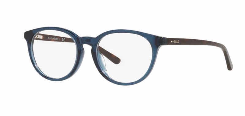 Polo Prep Pp8544u Universal Fit Round Prescription Eyewear Frames, Shiny Transparent Navy Blue/Demo 