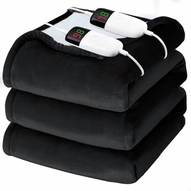 Heated Electric Blanket King Size - 90" x 100" Heating Blanket with Dual Control, 10 Heating Levels 