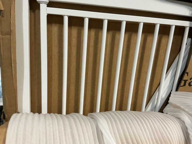 Condition photo showing Good Condition for extra tall cat gate, 55.1" heavy duty pet gate for large cats & dogs, adjustable 29.9-37.4" wide, auto close, no drilling pressure mount, easy walk through for doorways hallways kitchen, white 55.1" tall, 29.9"-37.4" wide white iron