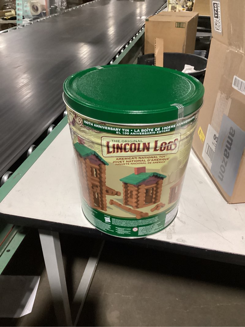 Condition photo showing As Is for Similar to Lincoln Logs 100th Anniversary Tin