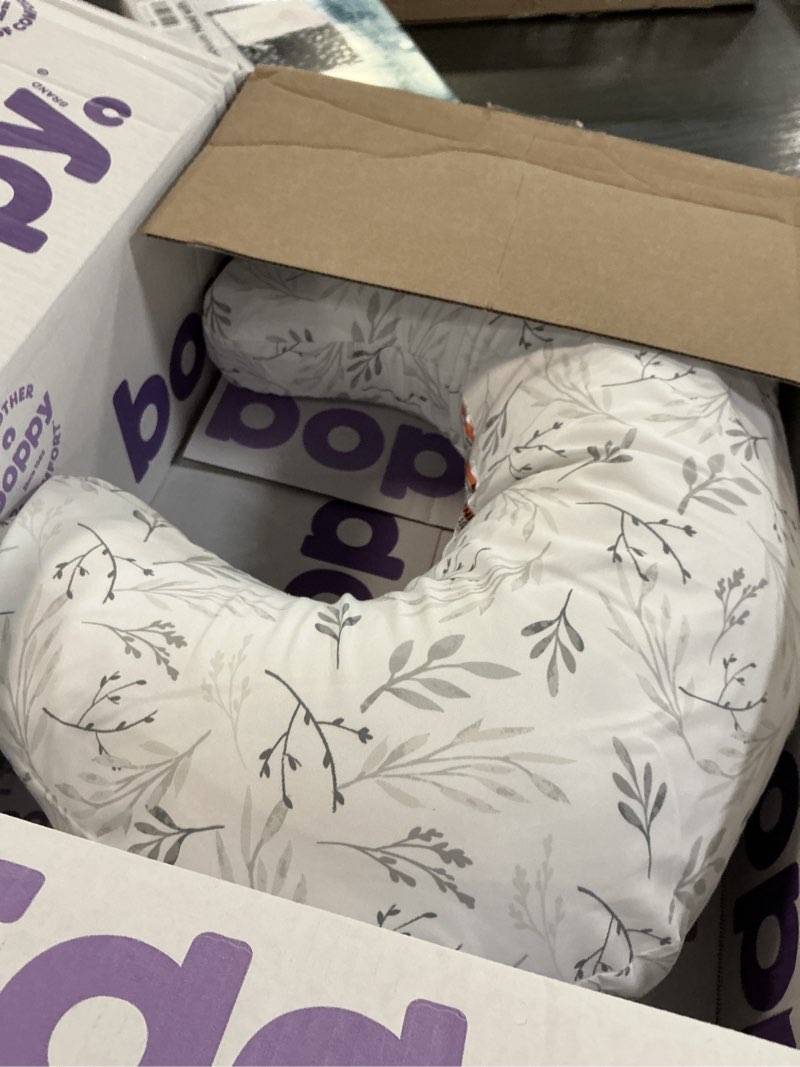 Condition photo showing Good Condition for boppy nursing pillow - firm, ergonomic u-shaped bottle and breastfeeding pillow with high lift for comfort and support, spacious surface - gray gentle leaves new nursing pillow gray gentle leaves