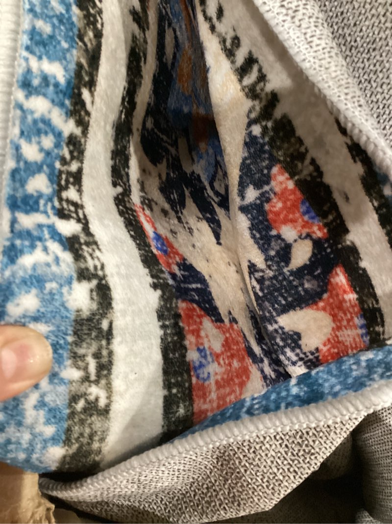Condition photo showing As Is for similar )))5x7 area rugs washable rug: modern abstract living room rug soft anti-skid thin carpet indoor floor non-shedding carpets for bedroom dining room farmhouse nursery home office - blue gold blue/gold 5' x 7' (rectangular)