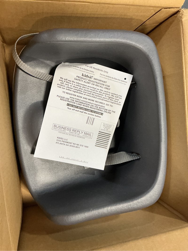 Condition photo showing New/Like New for ingenuity smartclean toddler booster seat for kitchen chair – lightweight for on-the-go, easy-clean, 3-point harness strap – booster seat for dining table, slate