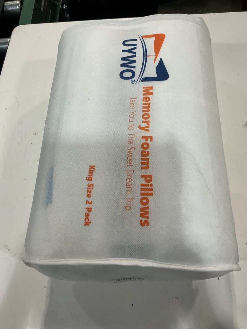 Condition photo showing New/Like New for Cooling Pillows King Size Set of 2, Memory Foam Pillows with Zipper, Firm Bed Pillows Adjustable for Hot Side Back Stomach Sleepers White King(Pack of 2)