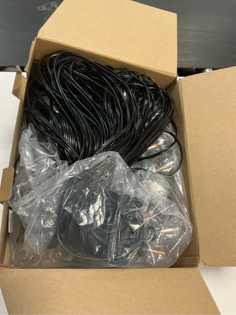 Condition photo showing New/Like New for luckystyle 200ft led outdoor string lights with remote, 74+2 shatterproof bulbs waterproof and dimmable patio lights for porch, garden, backyard, deck, balcony, 2200k hanging lighting warm yellow-2200k non-solar 200ft