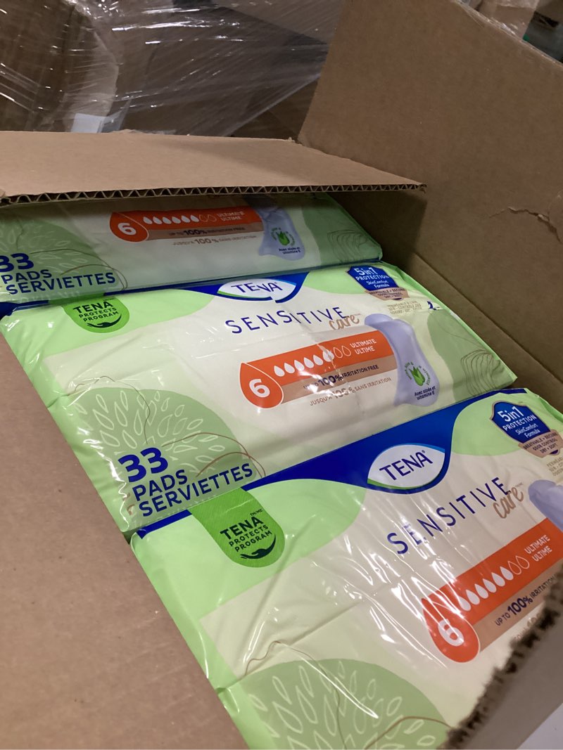 Condition photo showing Good Condition for tena sensitive care incontinence pads for women, bladder control & postpartum, ultimate absorbency, one size fits most, 99 count regular 99