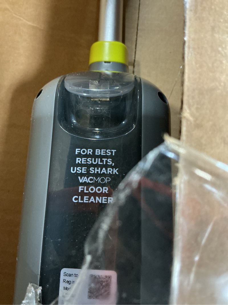 Condition photo showing As Is for shark vacmop reveal new cordless hard floor cleaner, vacuum & spray mop, powerful suction, lightweight, illumination light, includes 4 disposable pads, 12oz pet multi-surface cleaning solution, vm401