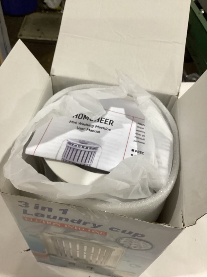 Condition photo showing Good Condition for mini washing machine, 3l small washer with drain hose & spin basket, cordless 3000mah, compact apartment washing machine of underwear, socks, baby clothes, ideal for apartment, rv, travel?white?
