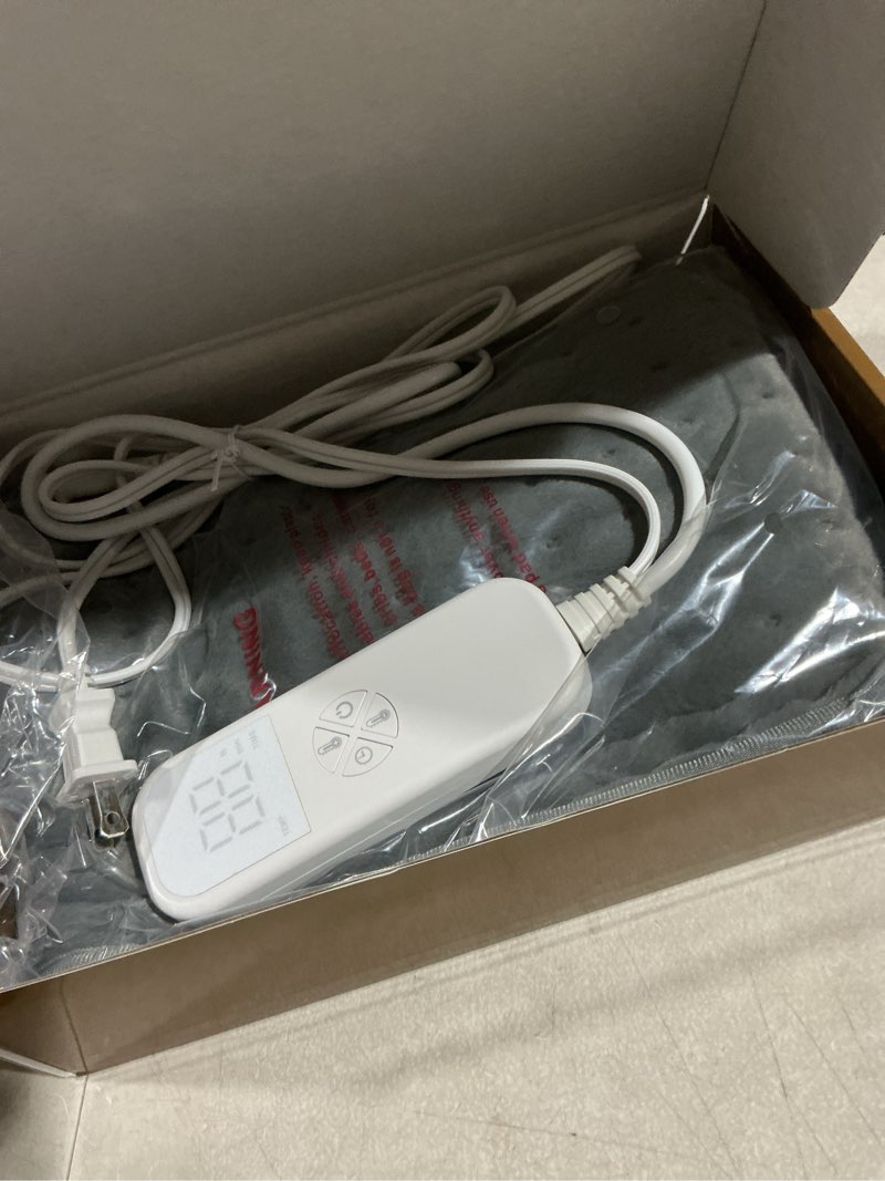 Condition photo showing Good Condition for Extra Large Microplush Heating Pad for Back Neck Shoulder Pain Cramps Relief - Dad Gifts for Father Husband Uncle, Mens Gifts Christmas Birthday Gifts for Dad - 6 Heat Settings, Auto-Off - 17"x33" 17"x33" Rock Gray