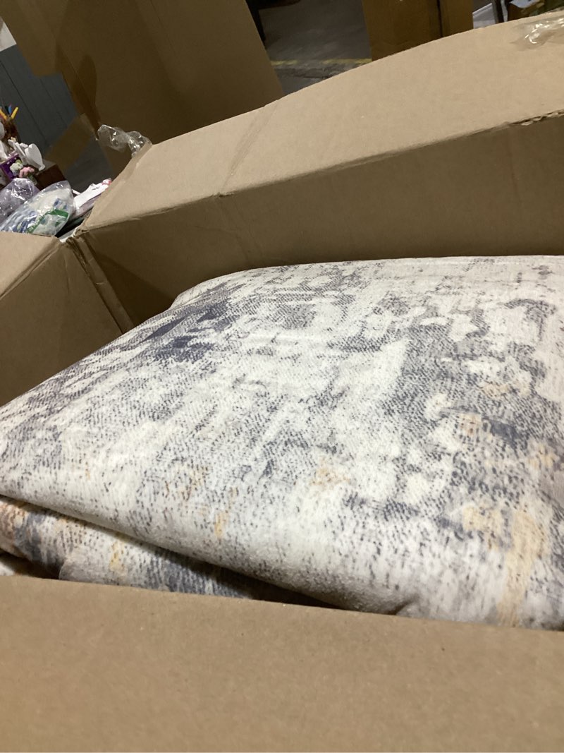 Condition photo showing Good Condition for toneed abstract area rug 9x11 modern washable rug soft non slip rug low pile for bedroom living room dining room grey grey 9x11feet