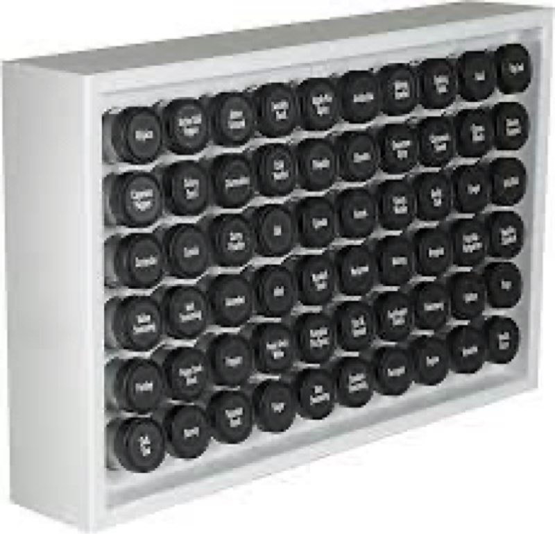  Spice Rack - Spice Rack Organizer With 60 3.5oz Spice Jars- 6 Tier Seasoning Storage Rack for Kitchen Cabinet and Drawer - White 