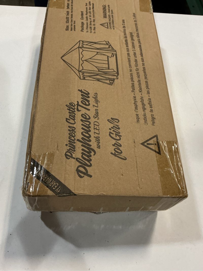 Condition photo showing New/Like New for ORIAN Princess Castle Play Tent for Girls, LED Star Lights, Indoor & Outdoor Playhouse, Polyester, Pink, 55" x 53", Toddler & Kids Toys Ages 2–7