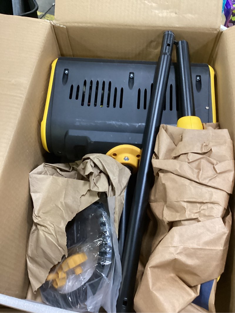 Condition photo showing As Is for Cordless Snow Shovel, 20V Electric Snow Blower Compatible with De-Wait(No Battery), 13.5 Inch Cordless Snow Removal Shovel with Directional Plate - Yellow No Battery-Yellow