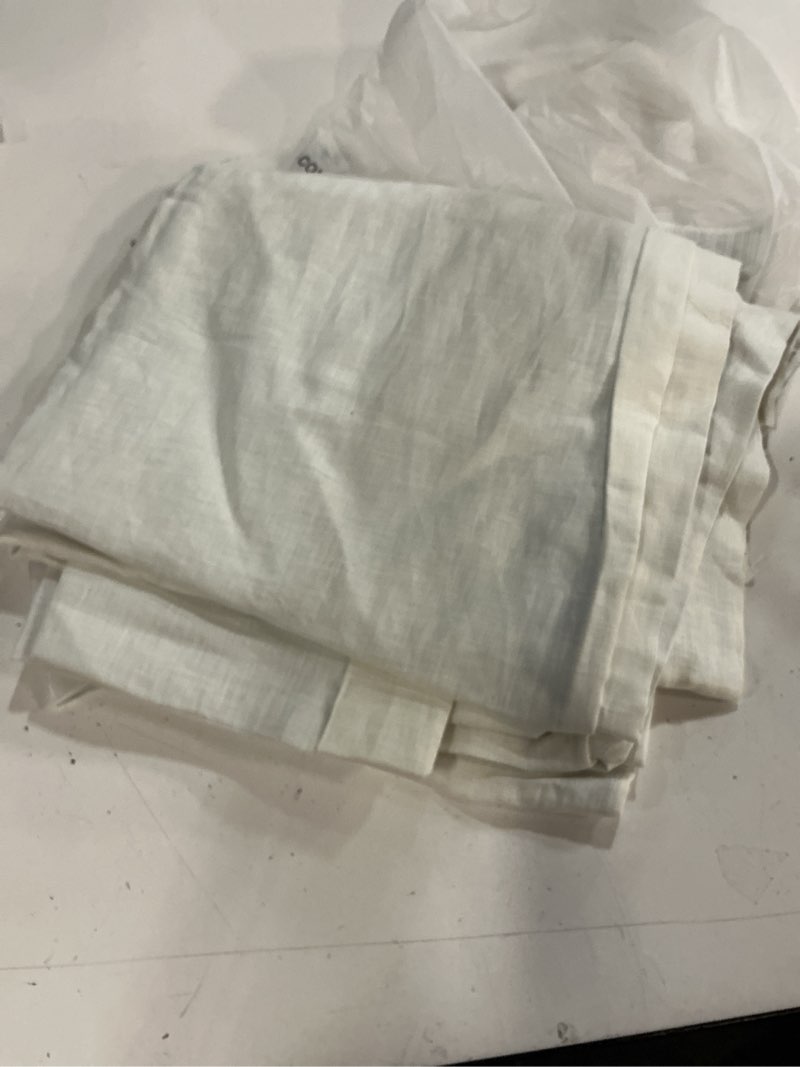 Condition photo showing Good Condition for quince european linen true blackout curtain ivory 48x84 in