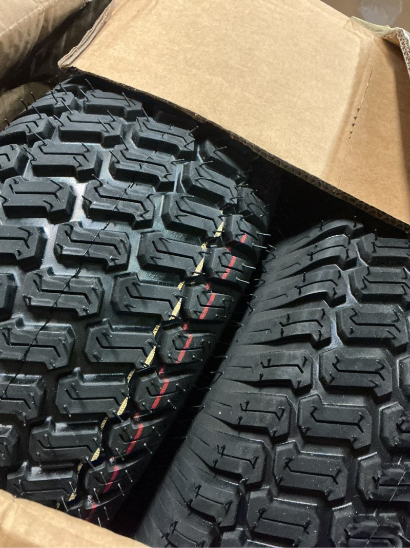Condition photo showing Good Condition for ?upgraded?15x6.00-6" lawn mower tires with 3/4" iron bushing, 3" offset hub 4 ply heavy duty replacement for craftsman mower, garden lawn tractors 2-pack by cenipar white 15x6.00-6"