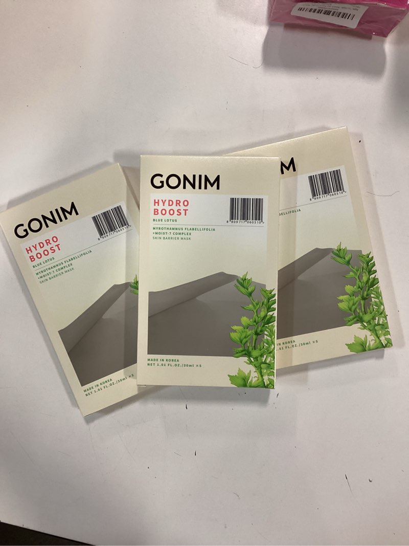 Condition photo showing New/Like New for (EXP 03/25/2027) GONIM Face Mask Korean Skin Care with Hyaluronic Acid Serum, Collagen Activation, Vitamin C-Face Masks Skincare Hydration, Moisturizing Sheet Mask, Travel Essentials, Korean Face Mask 30ml x15pcs 1 Count (Pack of 15)