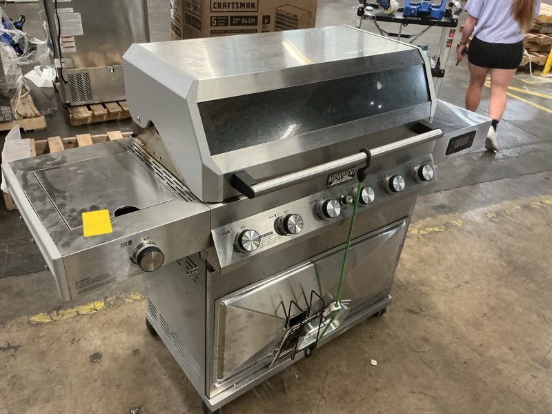 Condition photo showing As Is for monument denali 610 stainless steel 6 -burner infrared liquid propane gas grill 1 -side burner