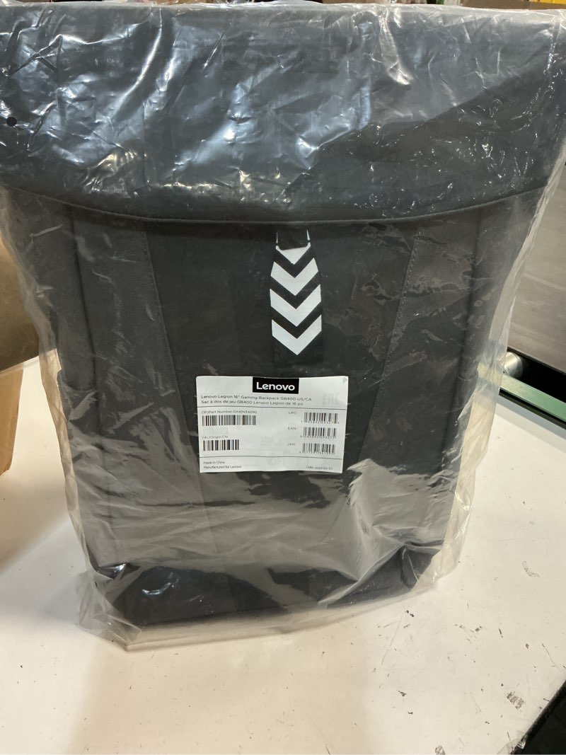 Condition photo showing New/Like New for lenovo legion gaming backpack gb400 for computers up to 16 inch - lightweight water repellant bag with multiple pockets, & superior valuables protection for gamers (black)