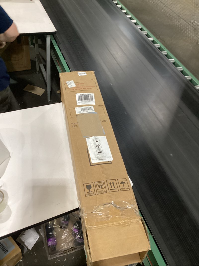 Condition photo showing As Is for AS IS Ottoman camel gray as is ottoman only does not include any other parts or furniture pieces, see photos, ottoman only as is
