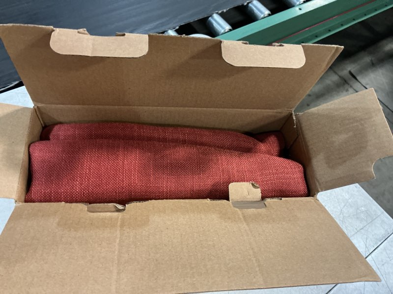 Condition photo showing New/Like New for miulee burnt orange linen curtains 84 inch length for bedroom living room, soft thick linen textured window drapes terracotta rust boho fall decor semi sheer light filtering back tab 2 panels 52"w x 84"l (pack of 2) burnt orange