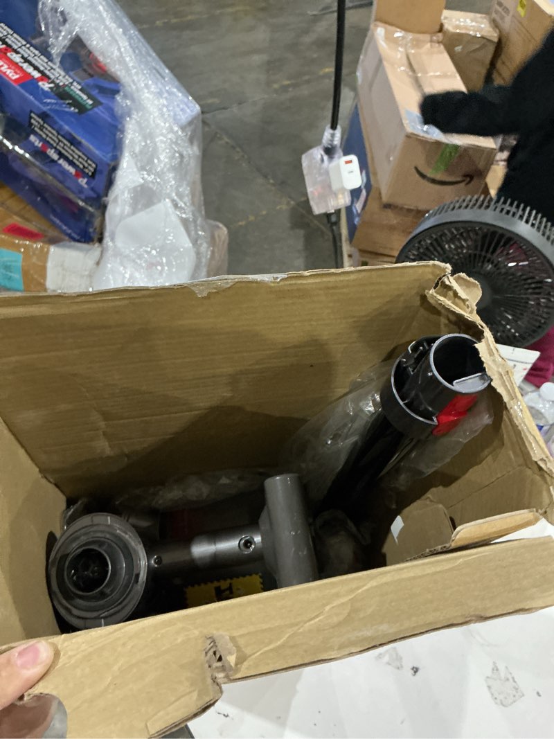 Condition photo showing As Is for dyson v8 plus cordless vacuum, cleans hard floors and carpets, detangles, converts to handheld, 115aw, 2 power modes, up to 40 minutes¹
