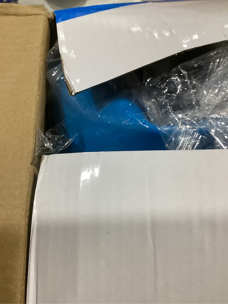 Condition photo showing As Is for u&c planet hopper ball, 20 inches bouncy ball with handle for kids age 5-9, hoppity hop sit and bounce jumping hopping toy with pump & gift box great, gift for birthday christmas, blue emoji 20 in (ages: 5-9) blue ghostface