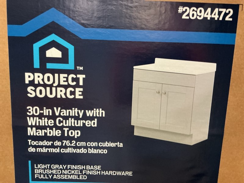 project source 30in vanity with white cultured top
