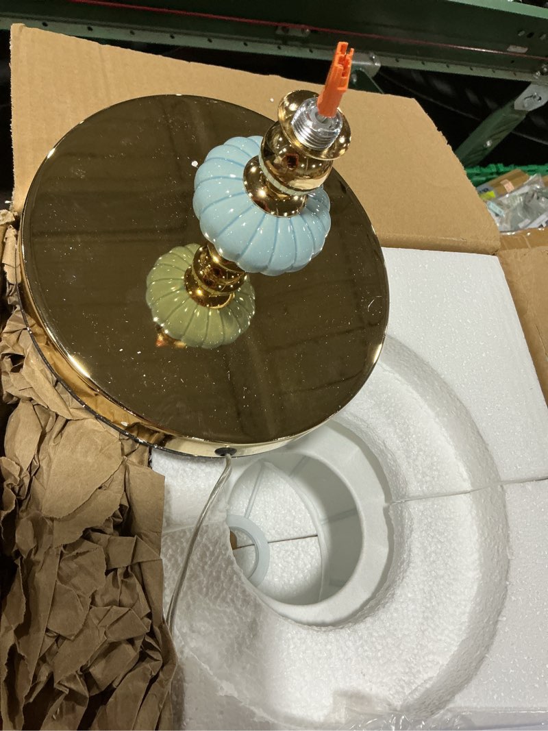 Condition photo showing Good Condition for modern white fabric table lamp plug in metal base desk light with plug cord switch for bedroom bedside living room