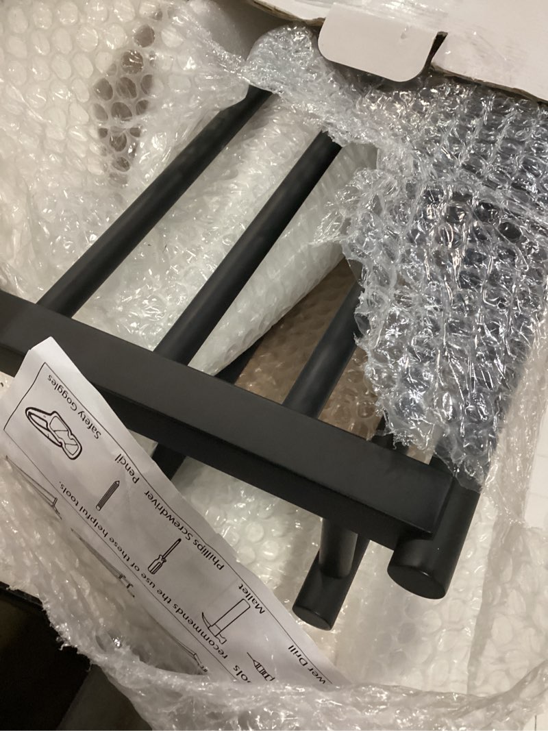 Condition photo showing Good Condition for Alise Towel Rack for Bathroom Wall Mount,Double Towel Bars for Bathroom,28 Inch Bathroom Towel Holder Double Towel Bars with Shelf,SUS304 Stainless Steel Towel Hanger for Bathroom Walls,Matte Black Matte Black 700mm/28-Inch