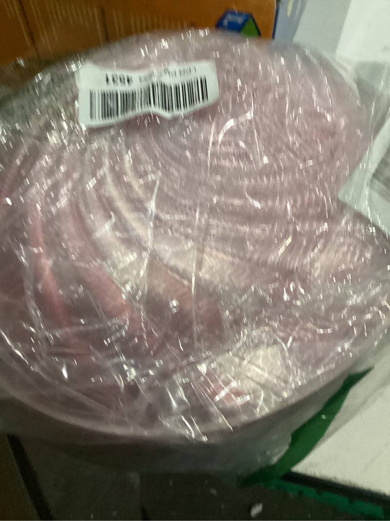 Condition photo showing As Is for 80pcs Clear Pink Disposable Shell Plastic Plates With Gold Rim, 10 inch 40 Dinner Plates and 7 inch 40 Dessert Plates for Party, Wedding, Birthday Transparent Pink