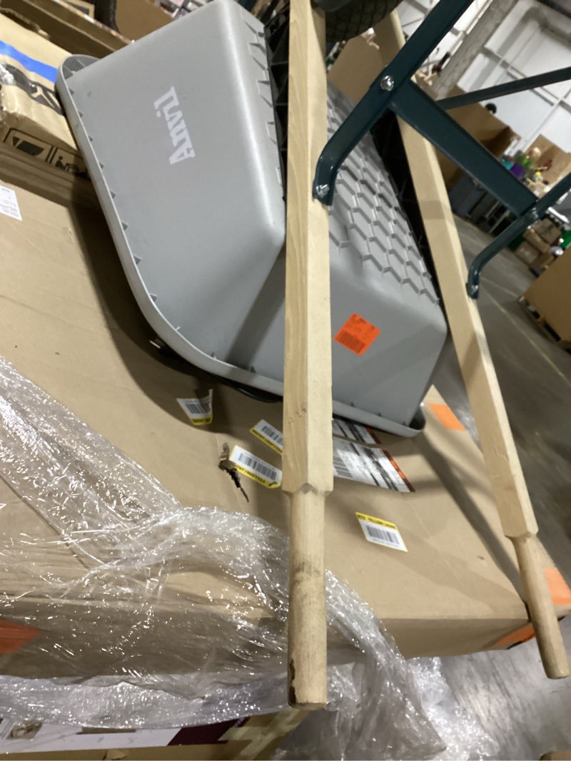 Condition photo showing Good Condition for anvil 6 cu ft steel tub wheelbarrow with wooden handles and pneumatic tire