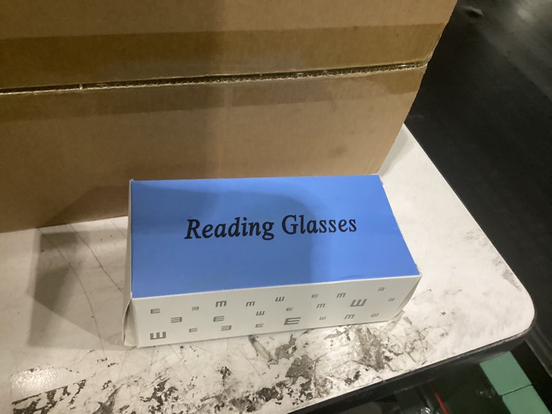 Condition photo showing New/Like New for progressive multifocus reading glasses for women, blue light blocking ladies computer readers with spring hinge. 3 mix color 2.5 x
