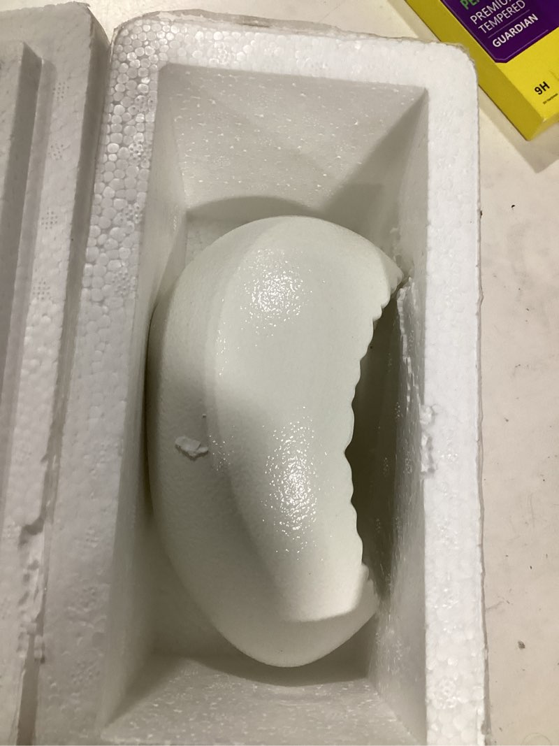 Condition photo showing Good Condition for egg shape ceramic bowl - large decorative serving bowl for soup, cereal, salad, microwave & dishwasher safe white porcelain key holder catch entryway desk decor christmas gifts (12.85oz)