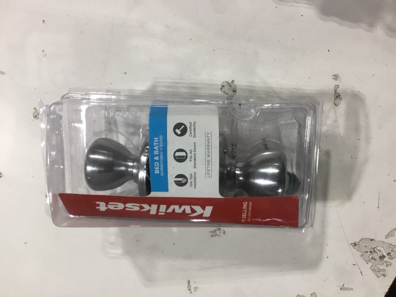 Condition photo showing As Is for Tylo Bed/Bath Knob in Satin Chrome