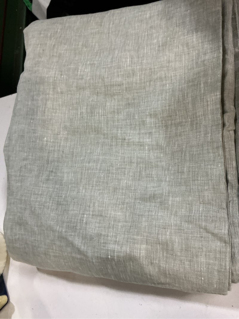 Condition photo showing Good Condition for european linen room darkening curtain - single panel, 96x96, sage
