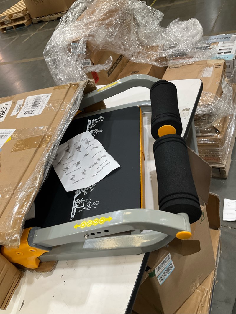Condition photo showing Good Condition for ab trainer/crunch machine, ab workout equipment, 4 adjustable resistance, ab machine for stomach workout, 350 lbs weight capacity, automatic rebound, ab core machine,fitness equipment for home black & orange