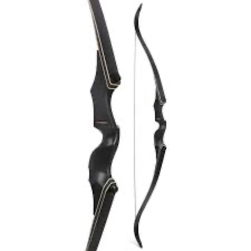 Black Hunter Takedown Recurve Bow, 60" Right Handed with Ergonomic Design for Outdoor Training Pract