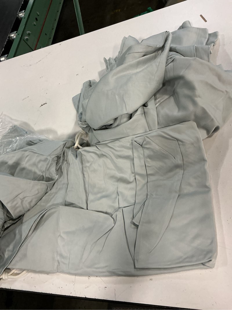 Condition photo showing As Is for quince bamboo sheet set, twin, mist,3 pieces