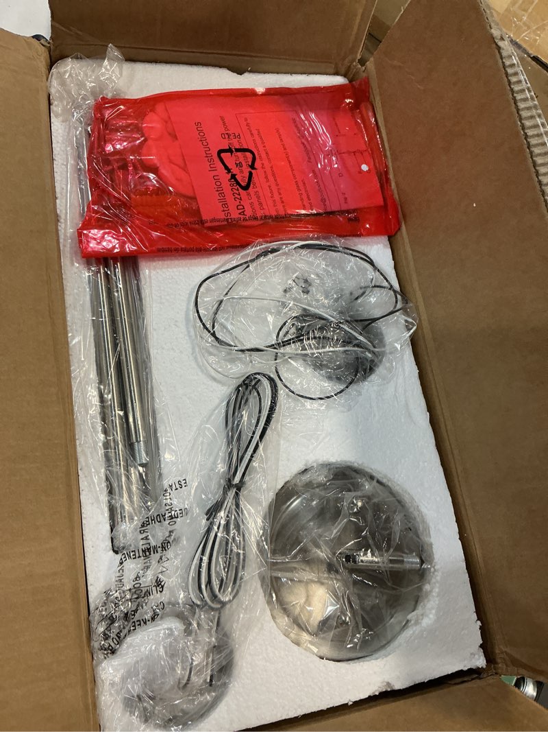 Condition photo showing New/Like New for 2 pack pendant lights kitchen island, 8" brushed nickel pendant light fixtures with globe clear glass shade, modern kitchen island lighting for bathroom, ad-22280-2pl-sn clear glass globe, nickel 8" 2